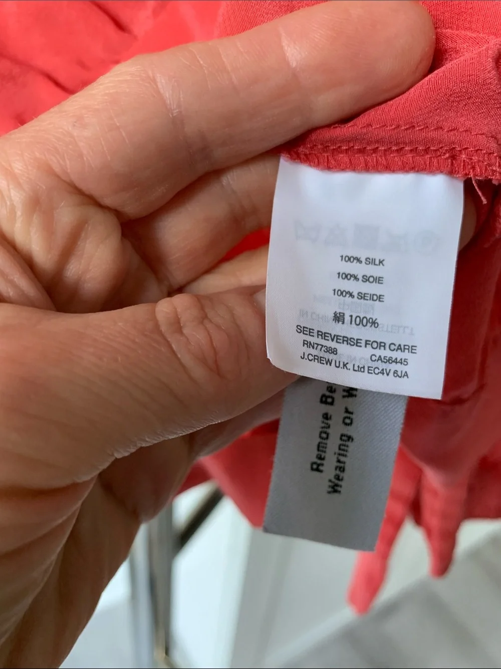 Madewell Coral-Red Silk Wrap Blouse with Tie Waist, Size XS.